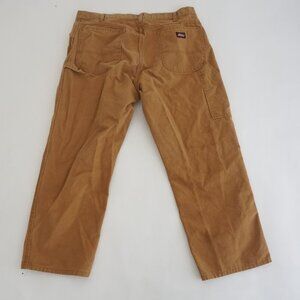 Dickies Tan Canvas Thick Cotton Relaxed Carpenter Dungaree Style Pants Size ?